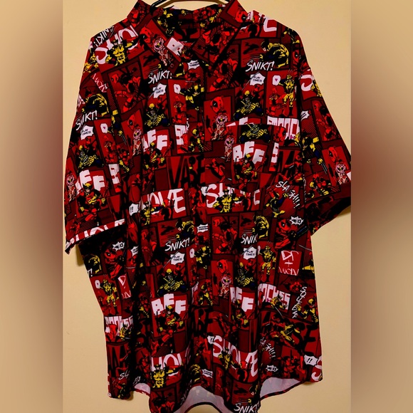Marvel Other - RSVLTS DEADPOOL WOLVERINE button down collared t-shirt. KunuFLEX